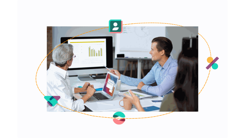 Diskusi Tim dengan analitik canggih dan laporan berbasis data