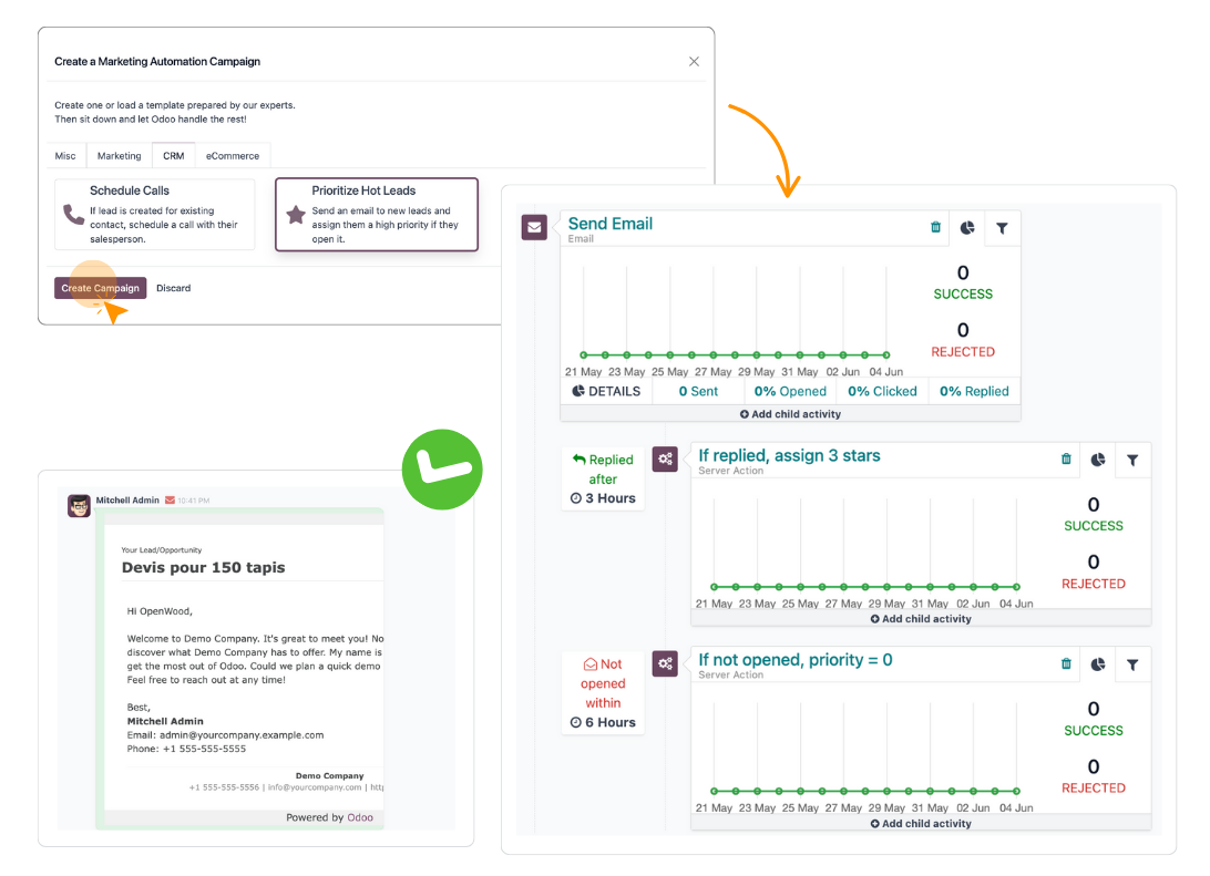 Automatización de Odoo CRM Automatización de Odoo CRM