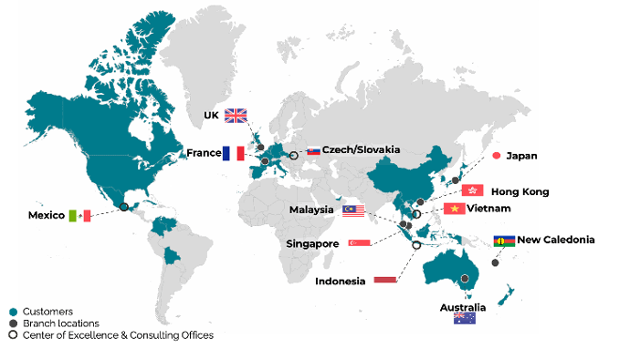 Port Cities map of offices & clients Port Cities map of offices & clients