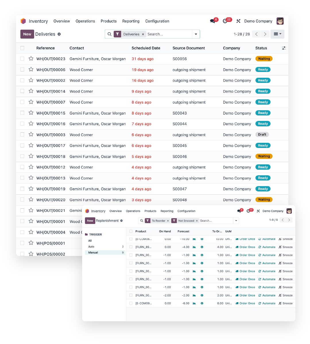 Odoo Inventory interface