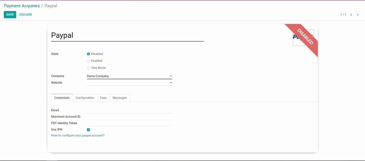 payment configuration