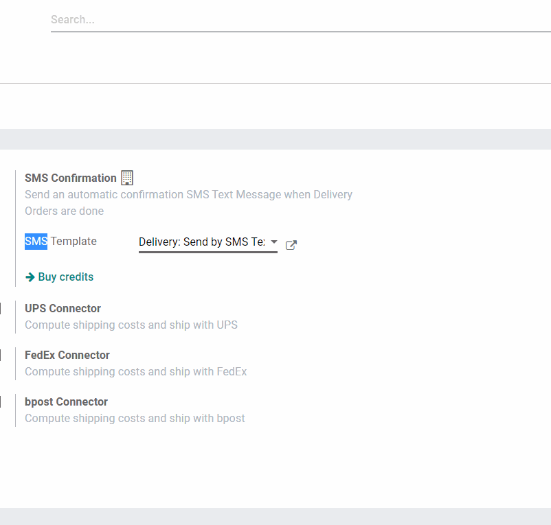 Configuración de SMS