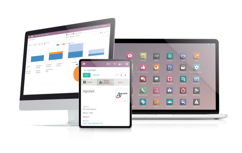 Odoo ERP responsive - desktop, tablet, mobile